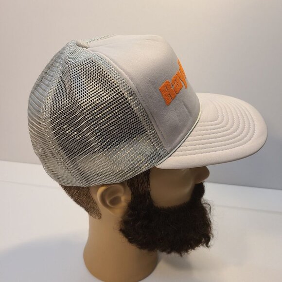 Vintage 90s Trucker Hat Raytheon Aerospace Defense Tech Logo Mesh Adjustable Hat - Picture 4 of 7